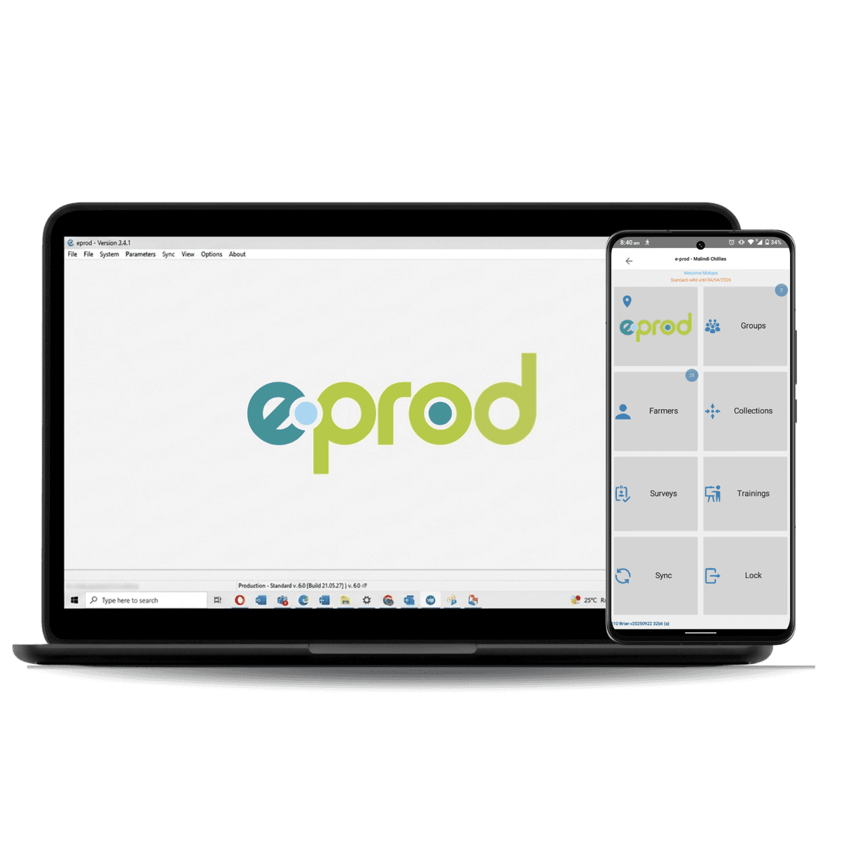 eProd platform on desktop and mobile